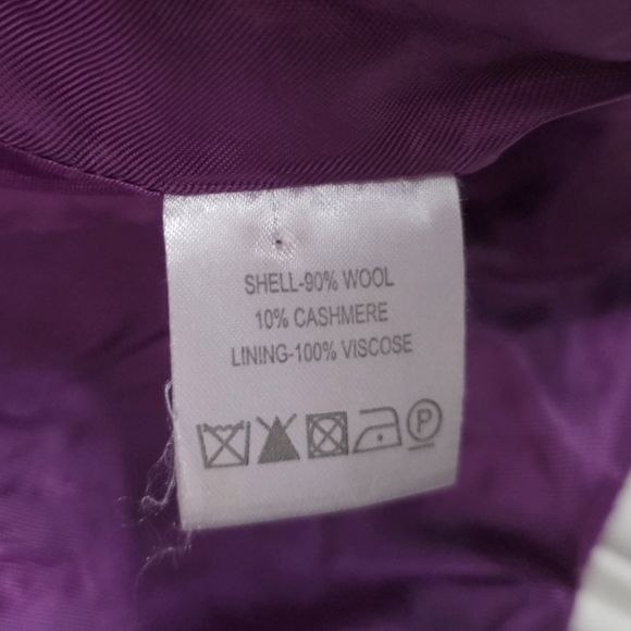 Reiss Purple Wool Cashmere Fit Flare Kat Trench Coat - Picture 11 of 11